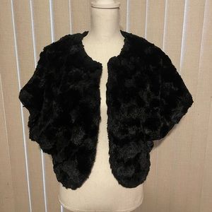 Hommage Faux Fur Black Jacket Size Small